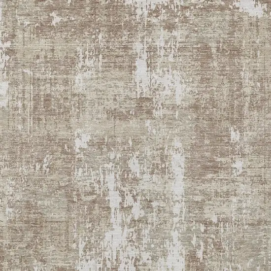 Taupe And Ivory Abstract Washable Indoor Outdoor Area Rug Photo 5