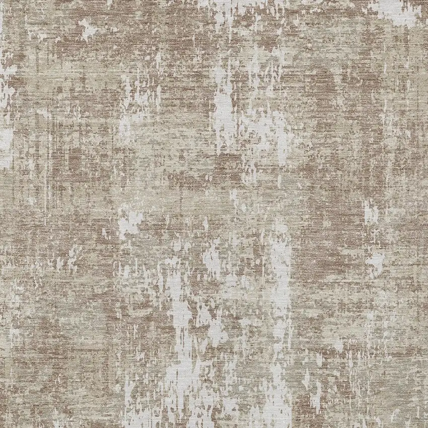Taupe And Ivory Abstract Washable Indoor Outdoor Area Rug Photo 5