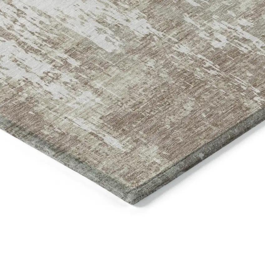 Taupe And Ivory Abstract Washable Indoor Outdoor Area Rug Photo 4