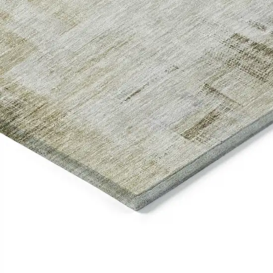 Taupe And Ivory Abstract Washable Indoor Outdoor Area Rug Photo 4