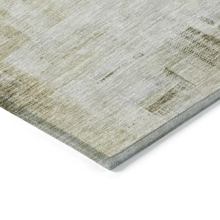 Taupe And Ivory Abstract Washable Indoor Outdoor Area Rug Photo 4