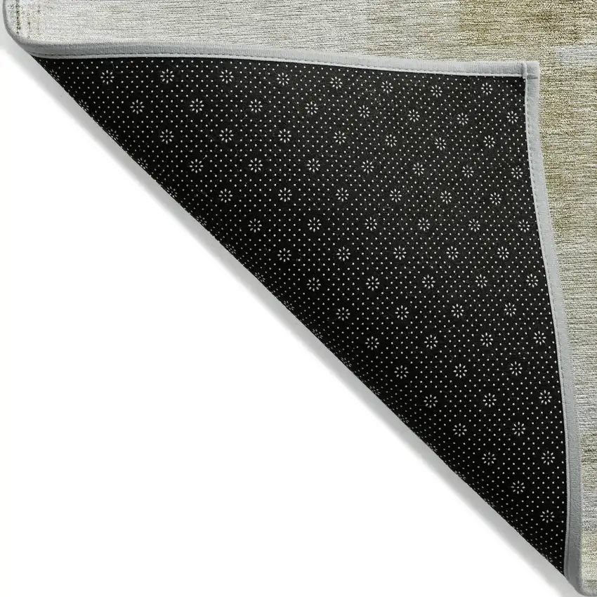 Taupe And Ivory Abstract Washable Indoor Outdoor Area Rug Photo 3