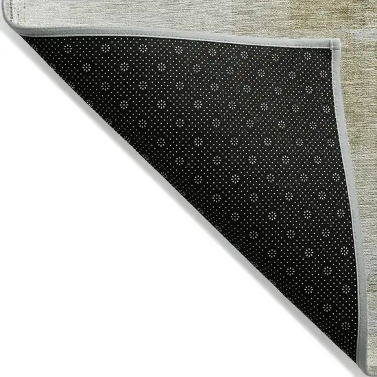 Taupe And Ivory Abstract Washable Indoor Outdoor Area Rug Photo 3