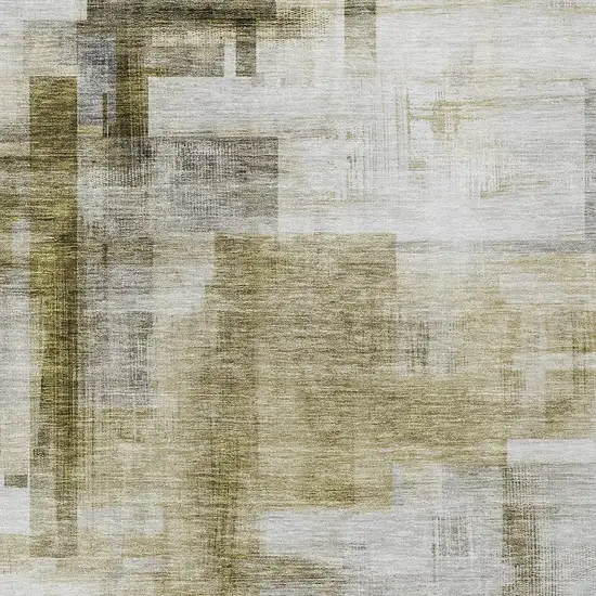 Taupe And Ivory Abstract Washable Indoor Outdoor Area Rug Photo 5
