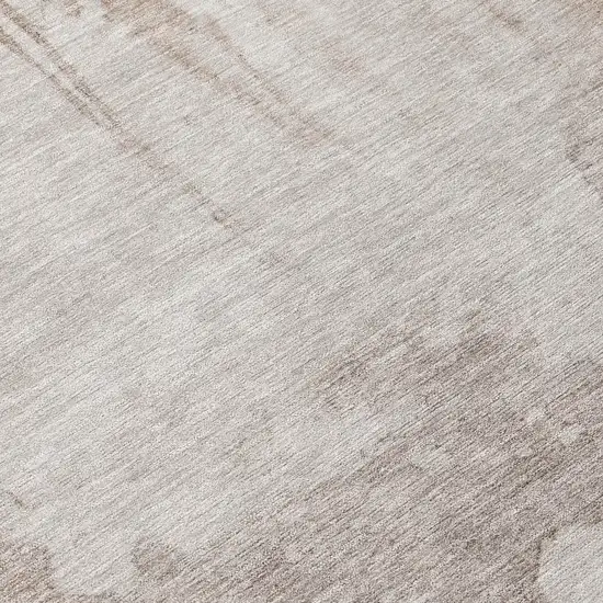 Taupe And Ivory Abstract Washable Indoor Outdoor Area Rug Photo 8