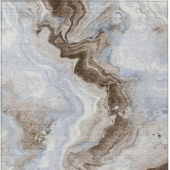 Taupe And Ivory Abstract Washable Indoor Outdoor Area Rug Photo 4