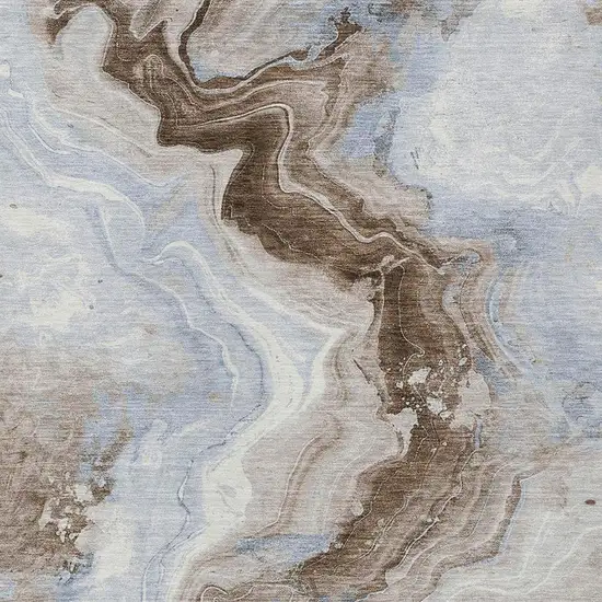 Taupe And Ivory Abstract Washable Indoor Outdoor Area Rug Photo 3