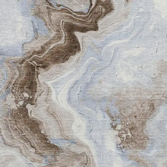 Taupe And Ivory Abstract Washable Indoor Outdoor Area Rug Photo 3