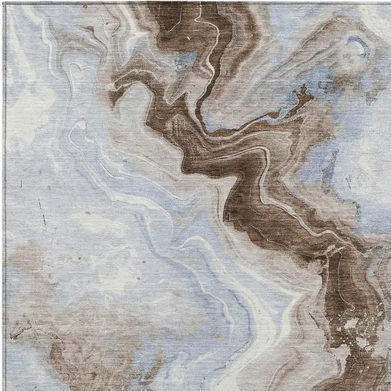 Taupe And Ivory Abstract Washable Indoor Outdoor Area Rug Photo 3