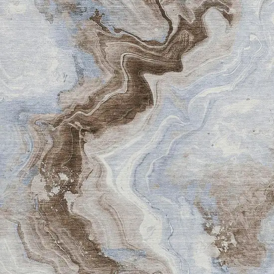 Taupe And Ivory Abstract Washable Indoor Outdoor Area Rug Photo 3