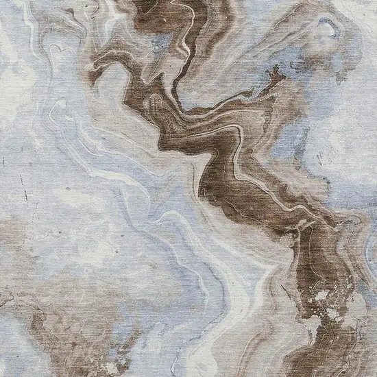 Taupe And Ivory Abstract Washable Indoor Outdoor Area Rug Photo 3