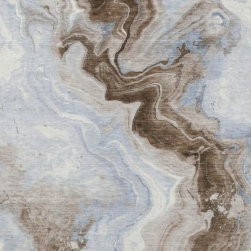 Taupe And Ivory Abstract Washable Indoor Outdoor Area Rug Photo 3