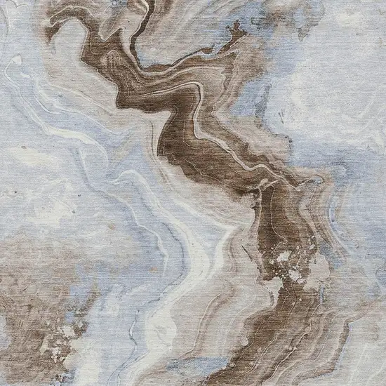 Taupe And Ivory Abstract Washable Indoor Outdoor Area Rug Photo 6