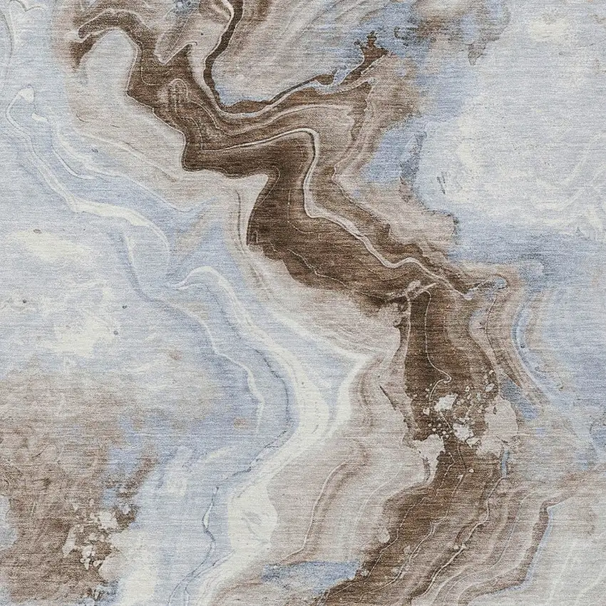 Taupe And Ivory Abstract Washable Indoor Outdoor Area Rug Photo 6