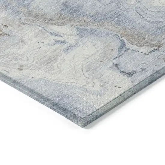 Taupe And Ivory Abstract Washable Indoor Outdoor Area Rug Photo 7
