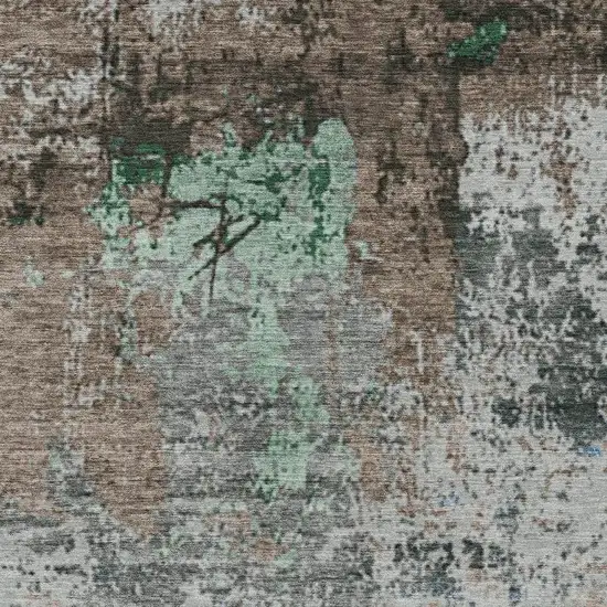 Taupe And Ivory Abstract Washable Indoor Outdoor Area Rug Photo 4