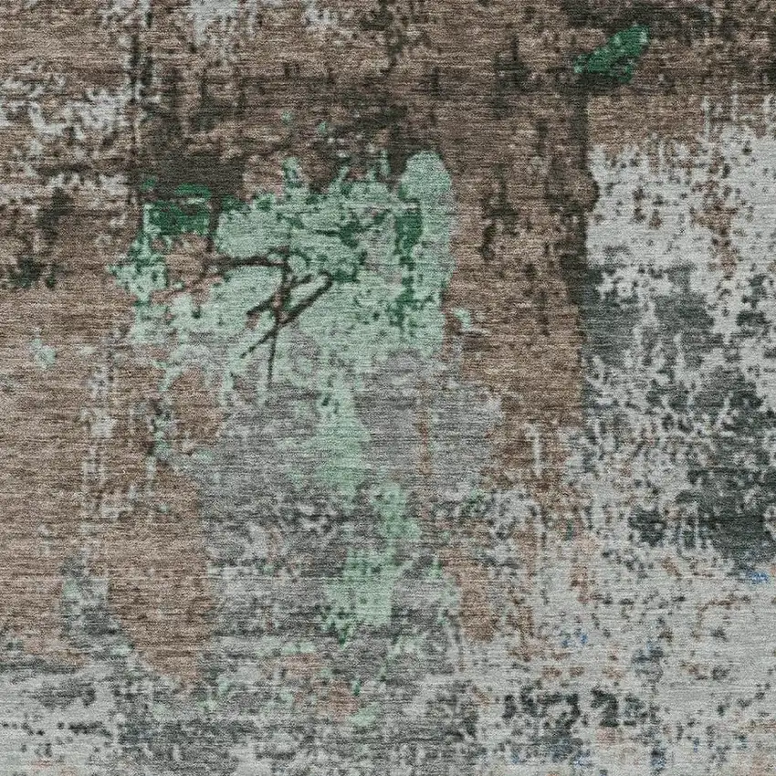 Taupe And Ivory Abstract Washable Indoor Outdoor Area Rug Photo 4