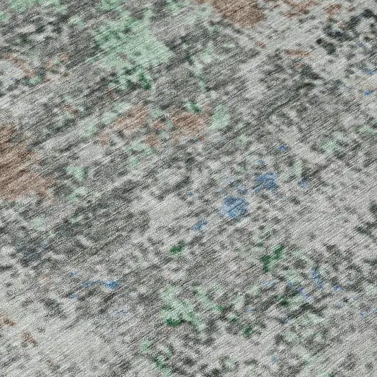 Taupe And Ivory Abstract Washable Indoor Outdoor Area Rug Photo 8