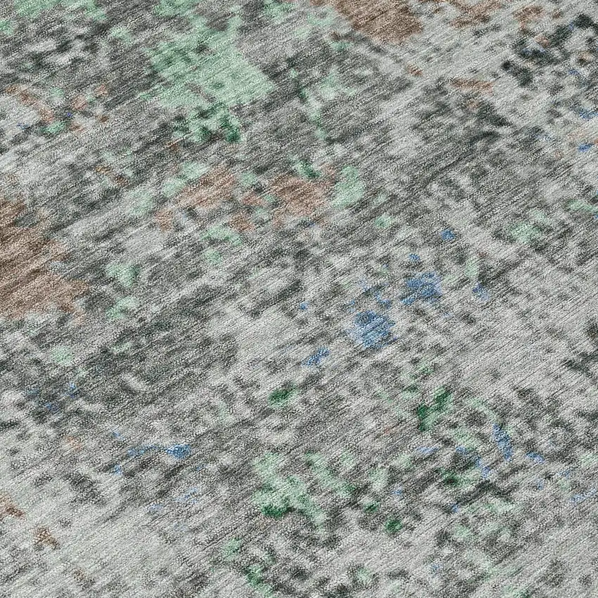 Taupe And Ivory Abstract Washable Indoor Outdoor Area Rug Photo 8