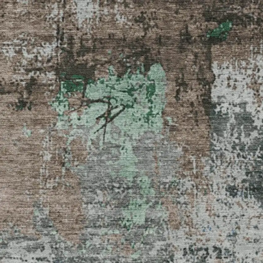 Taupe And Ivory Abstract Washable Indoor Outdoor Area Rug Photo 4