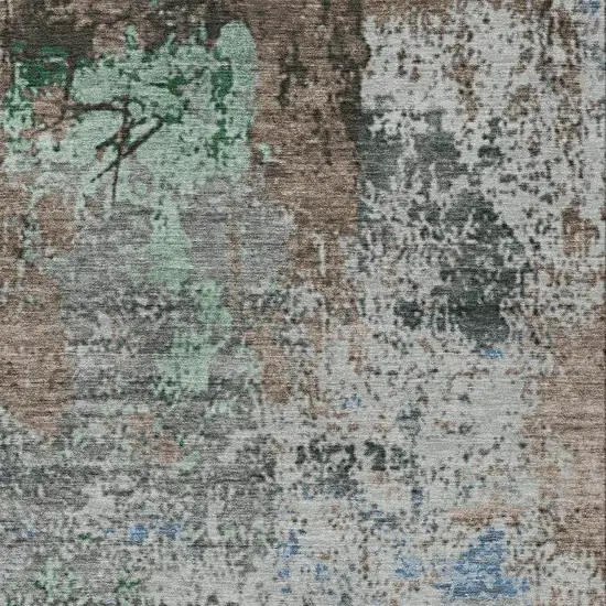 Taupe And Ivory Abstract Washable Indoor Outdoor Area Rug Photo 4