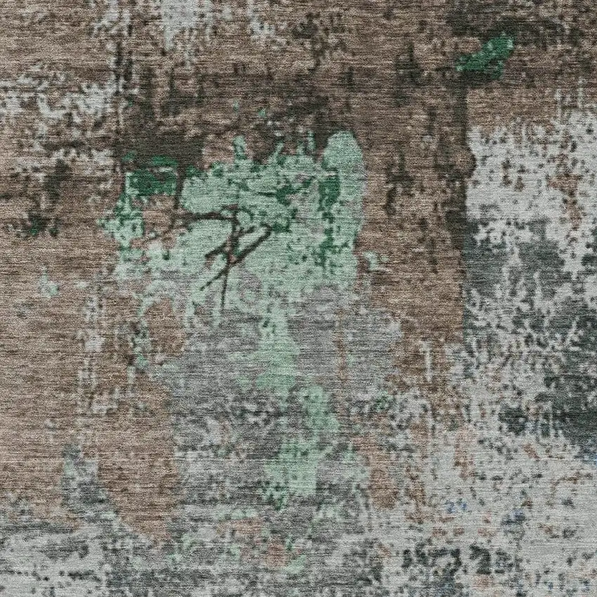 Taupe And Ivory Abstract Washable Indoor Outdoor Area Rug Photo 3