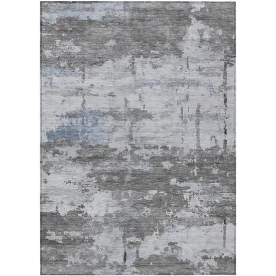 Taupe And Ivory Abstract Washable Indoor Outdoor Area Rug Photo 1