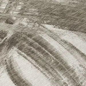 Photo of Taupe And Ivory Abstract Washable Indoor Outdoor Area Rug