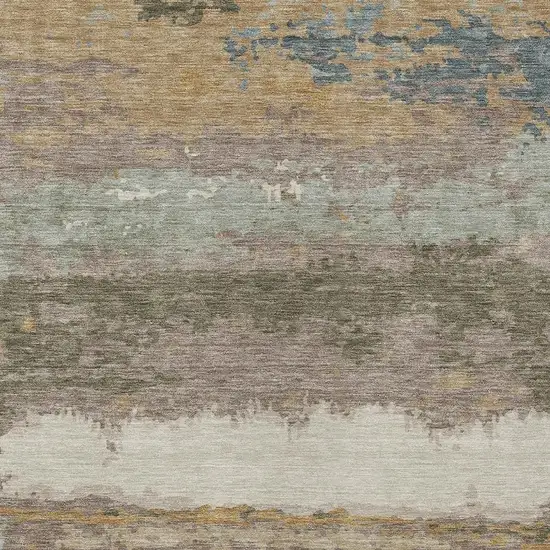 Taupe And Ivory Abstract Washable Indoor Outdoor Area Rug Photo 2