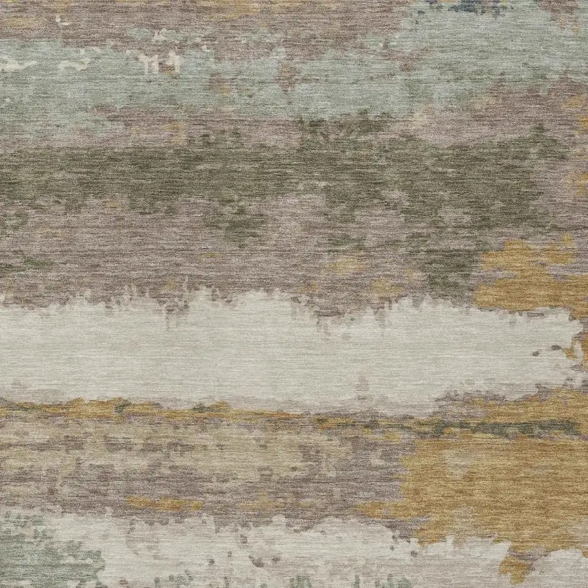 Taupe And Ivory Abstract Washable Indoor Outdoor Area Rug Photo 2