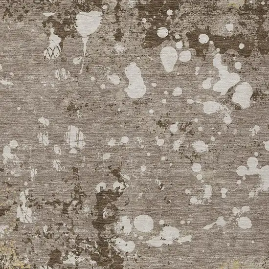 Taupe And Ivory Abstract Washable Indoor Outdoor Area Rug Photo 3