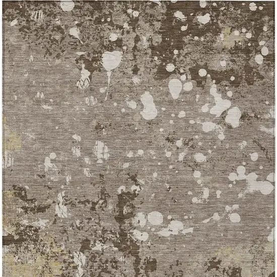 Taupe And Ivory Abstract Washable Indoor Outdoor Area Rug Photo 6