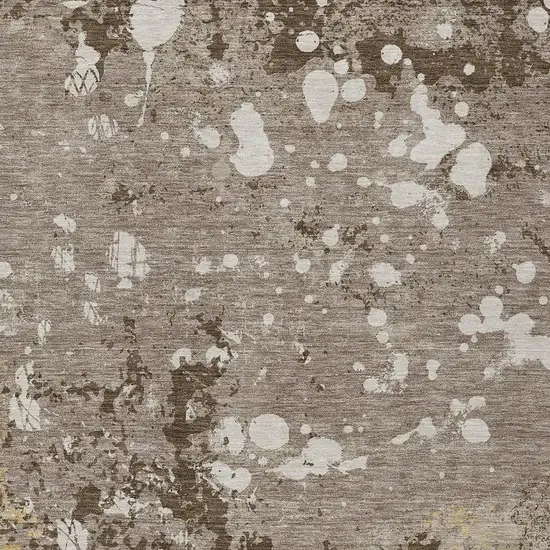 Taupe And Ivory Abstract Washable Indoor Outdoor Area Rug Photo 3