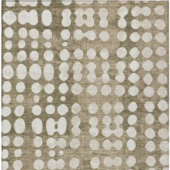 Taupe And Ivory Abstract Washable Indoor Outdoor Area Rug Photo 6