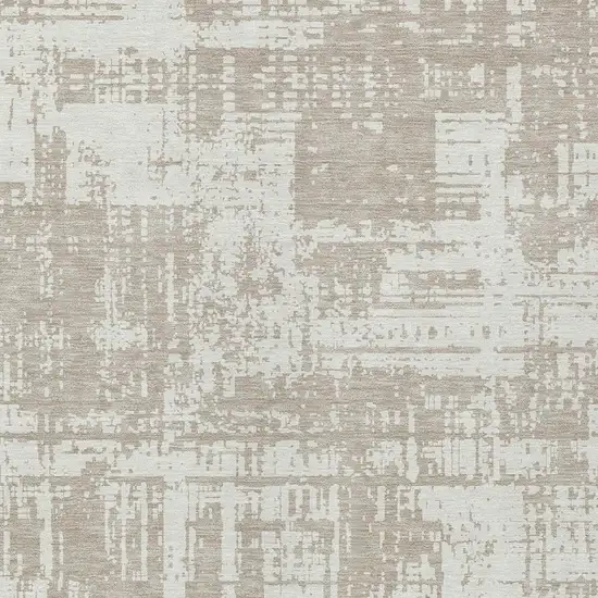 Taupe And Ivory Abstract Washable Indoor Outdoor Area Rug Photo 6