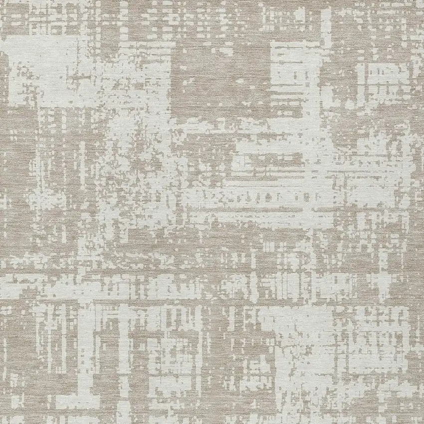 Taupe And Ivory Abstract Washable Indoor Outdoor Area Rug Photo 6