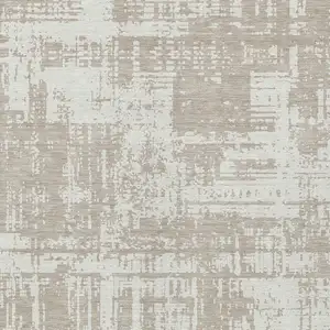 Photo of Taupe And Ivory Abstract Washable Indoor Outdoor Area Rug