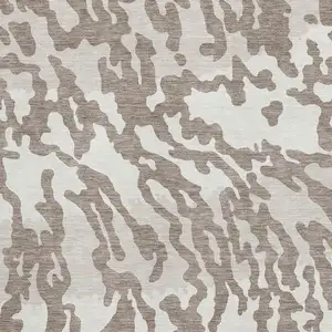 Photo of Taupe And Ivory Animal Print Washable Area Rug With UV Protection