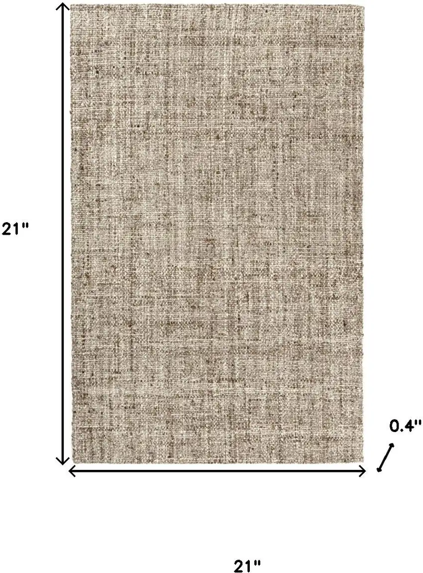 Taupe And Ivory Checkered Hand Woven Area Rug Photo 3