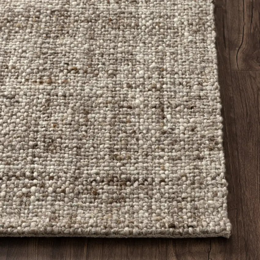 Taupe And Ivory Checkered Hand Woven Area Rug Photo 9