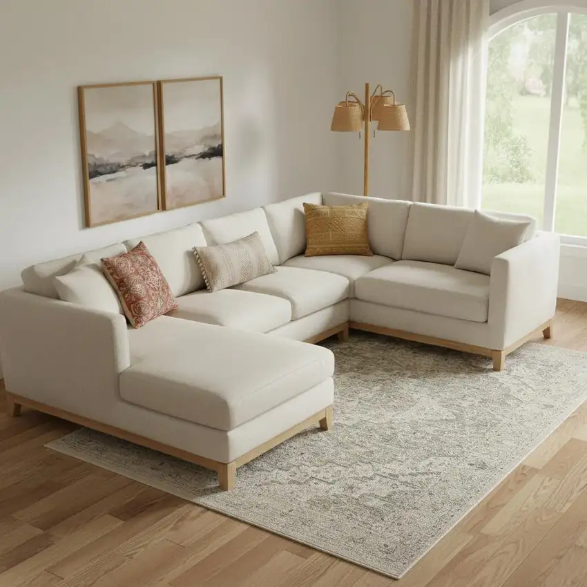 Taupe And Ivory Floral Medallion Area Rug Photo 1