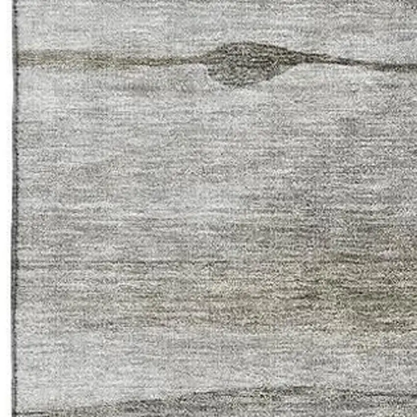 Taupe And Ivory Floral Washable Area Rug With UV Protection Photo 4