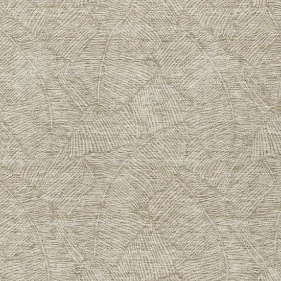 Taupe And Ivory Floral Washable Indoor Outdoor Area Rug Photo 6