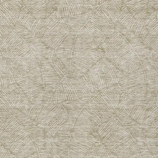 Taupe And Ivory Floral Washable Indoor Outdoor Area Rug Photo 6