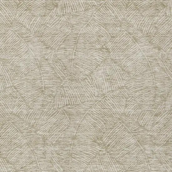 Taupe And Ivory Floral Washable Indoor Outdoor Area Rug Photo 6