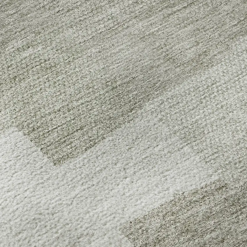 Taupe And Ivory Geometric Washable Area Rug With UV Protection Photo 9