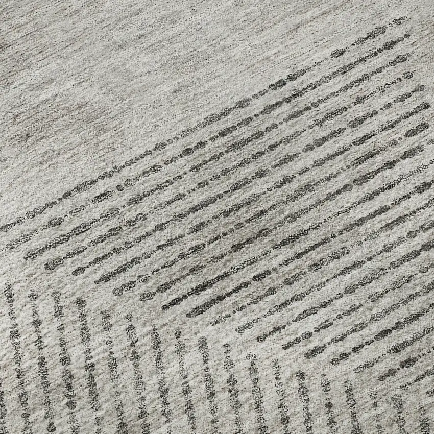 Taupe And Ivory Geometric Washable Area Rug With UV Protection Photo 9