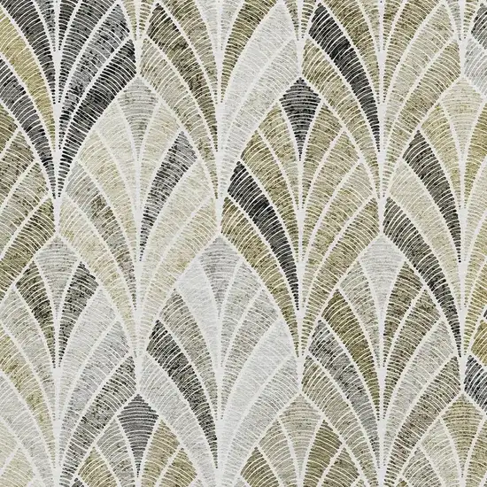 Taupe And Ivory Geometric Washable Area Rug With UV Protection Photo 3