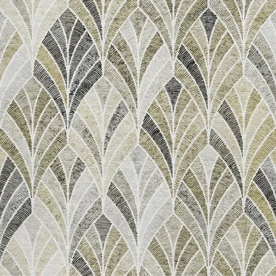 Taupe And Ivory Geometric Washable Area Rug With UV Protection Photo 3