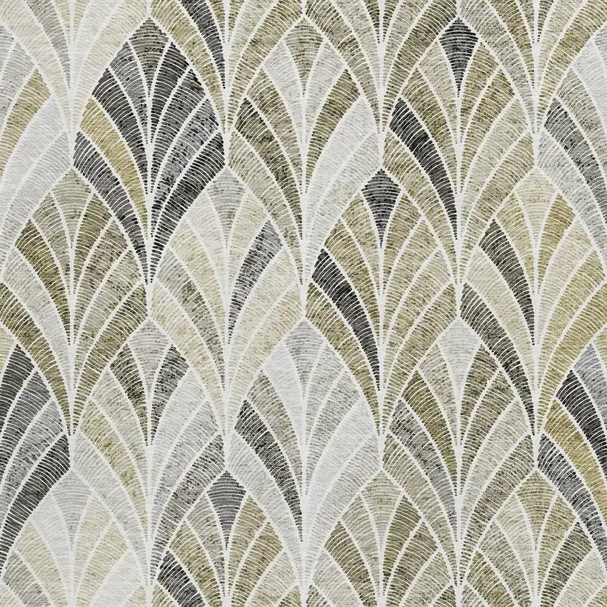 Taupe And Ivory Geometric Washable Area Rug With UV Protection Photo 3